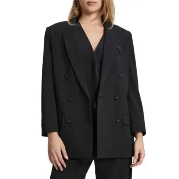 Bardot - Sloane Oversize Double Breasted Blazer in Black - Picture 1 of 8